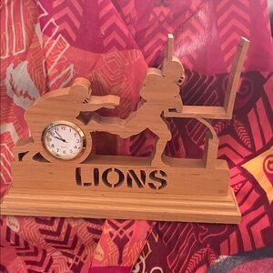 Three Hearts Wooden Lions Football Clock